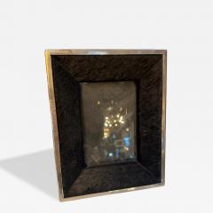 Italian Silvered Metal and Pony Hair Photo Frame 1970s - 4521658