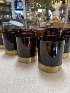 Italian Smoked Glass Bar Set with Ice Bucket and Tumblers 1970s - 4527188