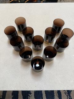 Italian Smoked Glass Bar Set with Ice Bucket and Tumblers 1970s - 4527191