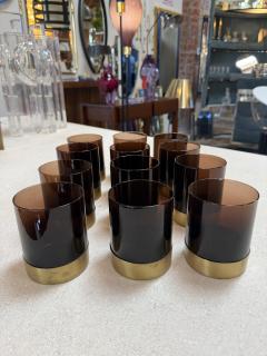 Italian Smoked Glass Bar Set with Ice Bucket and Tumblers 1970s - 4527195