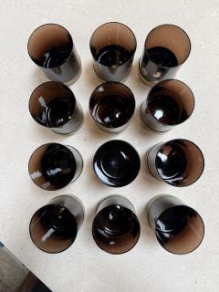Italian Smoked Glass Bar Set with Ice Bucket and Tumblers 1970s - 4527196