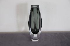 Italian Smoked Grey Art Glass Vase Flavio Poli for A Mandruzzato 1960s - 3700962