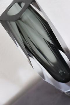 Italian Smoked Grey Art Glass Vase Flavio Poli for A Mandruzzato 1960s - 3700965