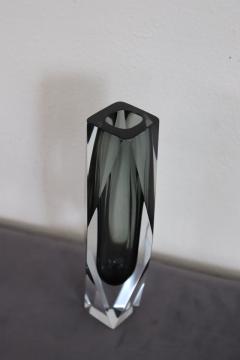 Italian Smoked Grey Art Glass Vase Flavio Poli for A Mandruzzato 1960s - 3700968