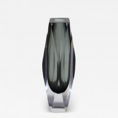 Italian Smoked Grey Art Glass Vase Flavio Poli for A Mandruzzato 1960s - 3704772