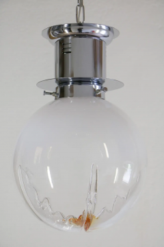 Italian Space Age Ball Pendant Ceiling Lamp Attributed to Mazzega 1970s - 2601505