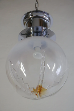 Italian Space Age Ball Pendant Ceiling Lamp Attributed to Mazzega 1970s - 2601507