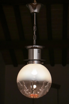 Italian Space Age Ball Pendant Ceiling Lamp Attributed to Mazzega 1970s - 2601513