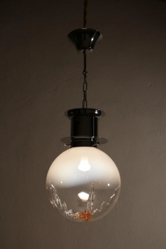 Italian Space Age Ball Pendant Ceiling Lamp Attributed to Mazzega 1970s - 2601514