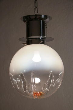 Italian Space Age Ball Pendant Ceiling Lamp Attributed to Mazzega 1970s - 2601515