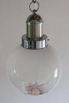 Italian Space Age Ball Pendant Lamp Attributed to Mazzega 1970s - 2601295
