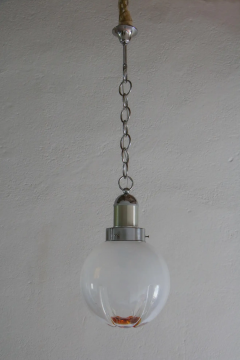 Italian Space Age Ball Pendant Lamp Attributed to Mazzega 1970s - 2601297