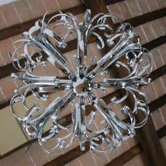 Italian Space Age Chrome Sputnik Chandelier Pendant Lamp 1970s - 2602737