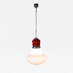 Italian Space Age Pendant Ceiling Lamp Red Color Murano Glass by Mazzega 1970s - 2613022