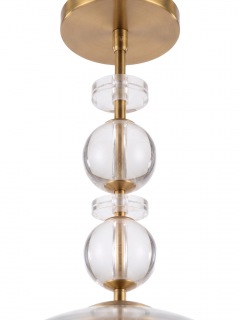 Italian Spherical Glass and Brass Pendant - 4810605