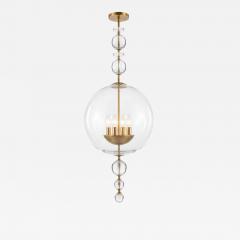 Italian Spherical Glass and Brass Pendant - 4812336