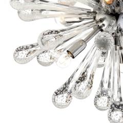 Italian Sputnik Flush Mount Made With Drops Murano Glass With Bubbles Inside - 4302877