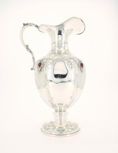 Italian Sterling Silver Precious Stone One Handled Decorative Vase Piece - 3439109