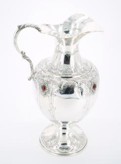 Italian Sterling Silver Precious Stone One Handled Decorative Vase Piece - 3439110