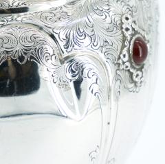 Italian Sterling Silver Precious Stone One Handled Decorative Vase Piece - 3439114