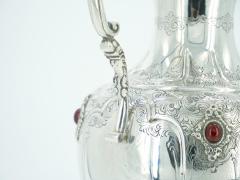 Italian Sterling Silver Precious Stone One Handled Decorative Vase Piece - 3439118