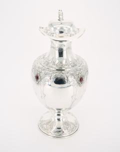 Italian Sterling Silver Precious Stone One Handled Decorative Vase Piece - 3439119