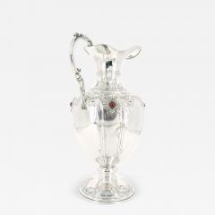 Italian Sterling Silver Precious Stone One Handled Decorative Vase Piece - 3440622