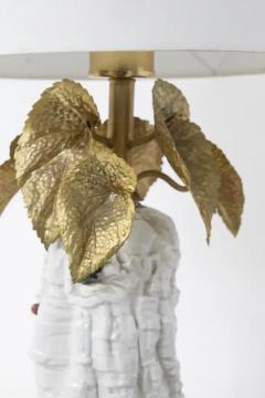 Italian Table Lamp with Brass Flowers - 3672336