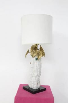 Italian Table Lamp with Brass Flowers - 3672342