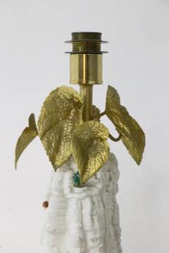 Italian Table Lamp with Brass Flowers - 3672380