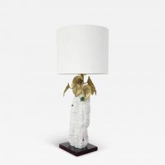 Italian Table Lamp with Brass Flowers - 3673701