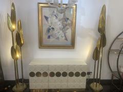 Italian Tall Brass Leaf Floor Lamp - 2173398