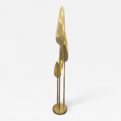 Italian Tall Brass Leaf Floor Lamp - 2174769