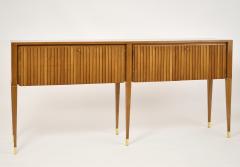 Italian Tall Narrow Cabinet with Rippled Doors 1950s - 4472046