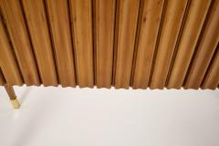 Italian Tall Narrow Cabinet with Rippled Doors 1950s - 4498447