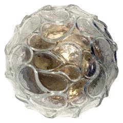 Italian Textured Glass Flush Mount Fixture 1970s - 713064