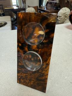 Italian Tortoiseshell Lucite Double Picture Frame 1970s - 4461065