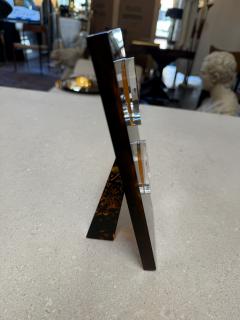 Italian Tortoiseshell Lucite Double Picture Frame 1970s - 4461068