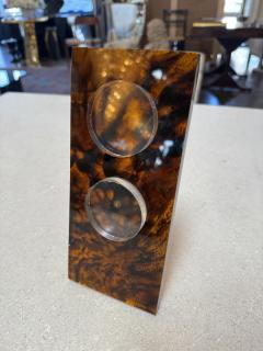 Italian Tortoiseshell Lucite Double Picture Frame 1970s - 4461069