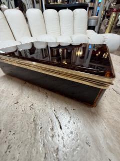 Italian Tortoiseshell Lucite and Brass Decorative Box 1970s - 4705948
