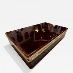 Italian Tortoiseshell Lucite and Brass Decorative Box 1970s - 4708090