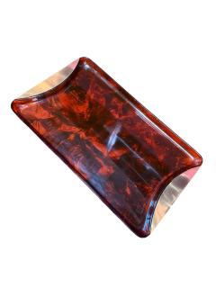 Italian Tortoiseshell Lucite and Brass Tray 1970s - 4521675