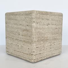 Italian Travertine Cube Side Table - 1392328