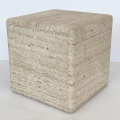 Italian Travertine Cube Side Table - 1392332