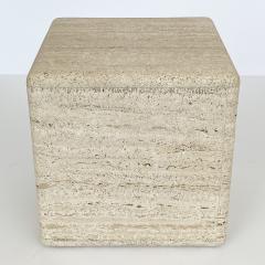 Italian Travertine Cube Side Table - 1392334