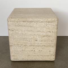 Italian Travertine Cube Side Table - 1392335