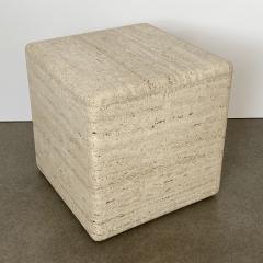 Italian Travertine Cube Side Table - 1392336