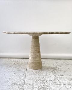 Italian Travertine Round Dining Table c 1970 - 3595584