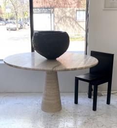 Italian Travertine Round Dining Table c 1970 - 3595598