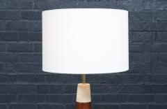 Italian Travertine Walnut Cone Style Table Lamp - 4394357